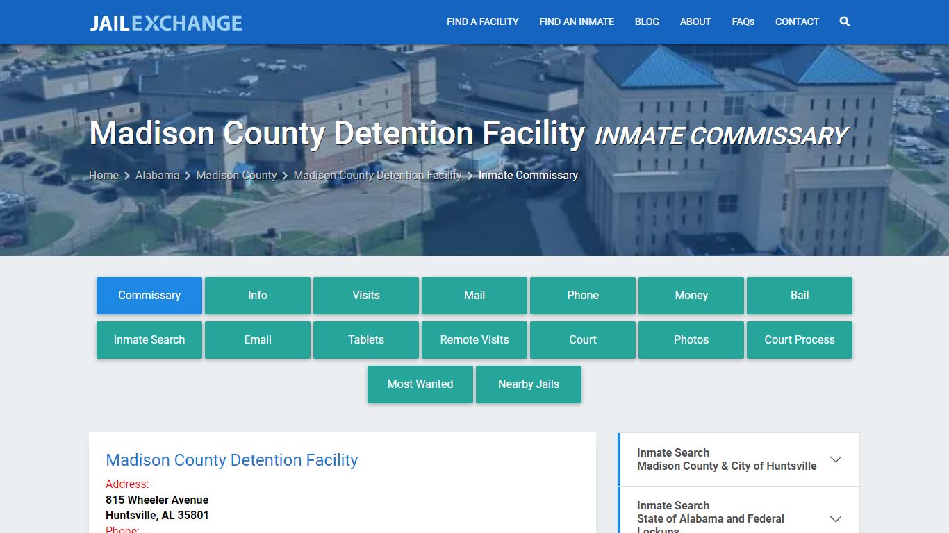 Madison County Detention Facility Inmate Commissary - Jail Exchange